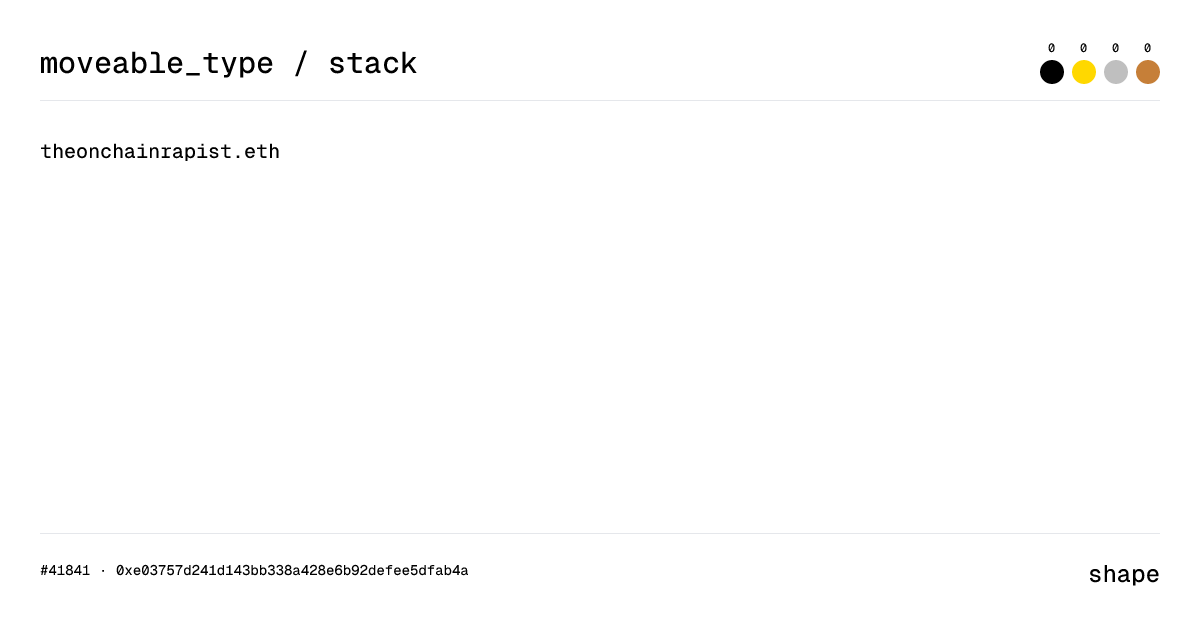 theonchainrapist.eth | Stack